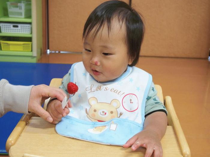 苺美を食べる園児その2